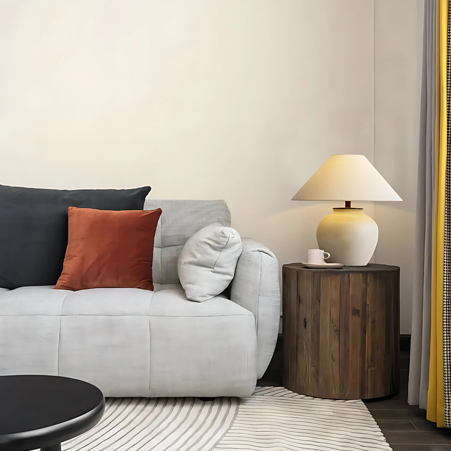 Lampe de chevet en céramique avec abat-jour