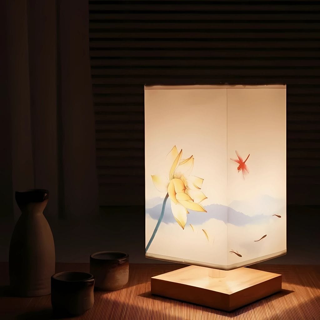 Lampe de chevet au style Japonaise Style Lotus