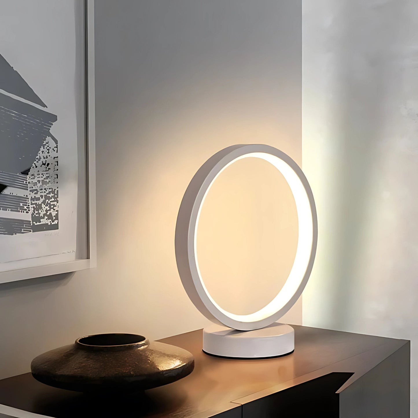 Lampe de chevet circulaire
