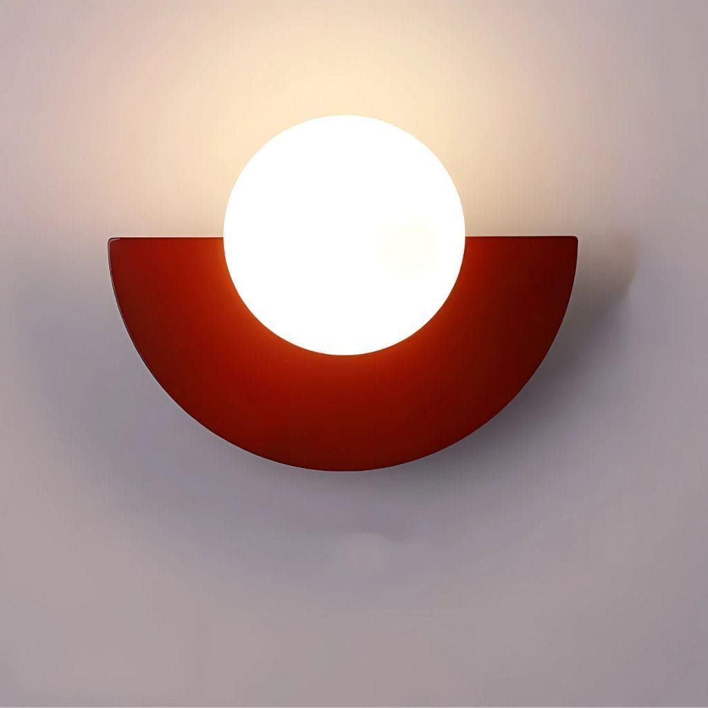 Lampe de chevet Demi lune Rouge