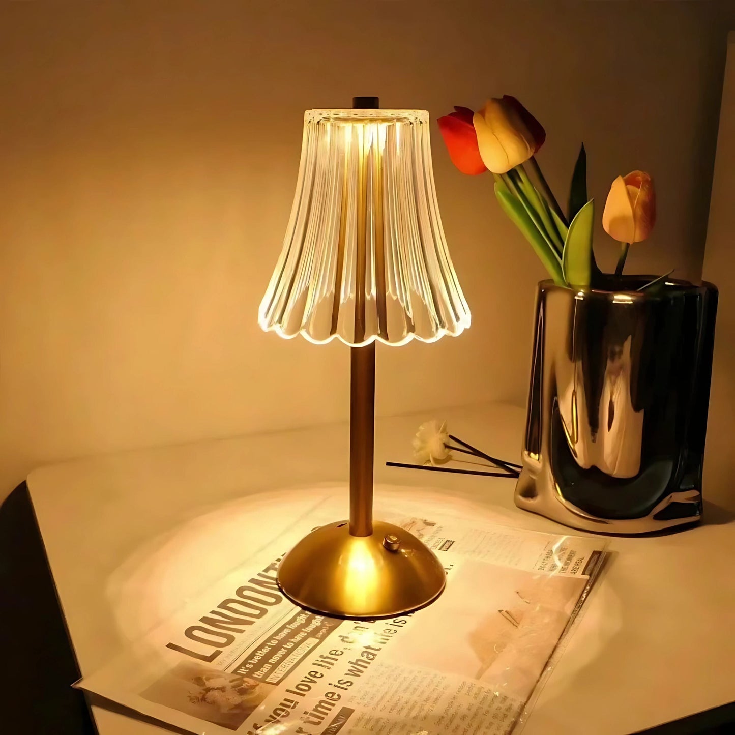 Lampe de chevet en Verre vintage