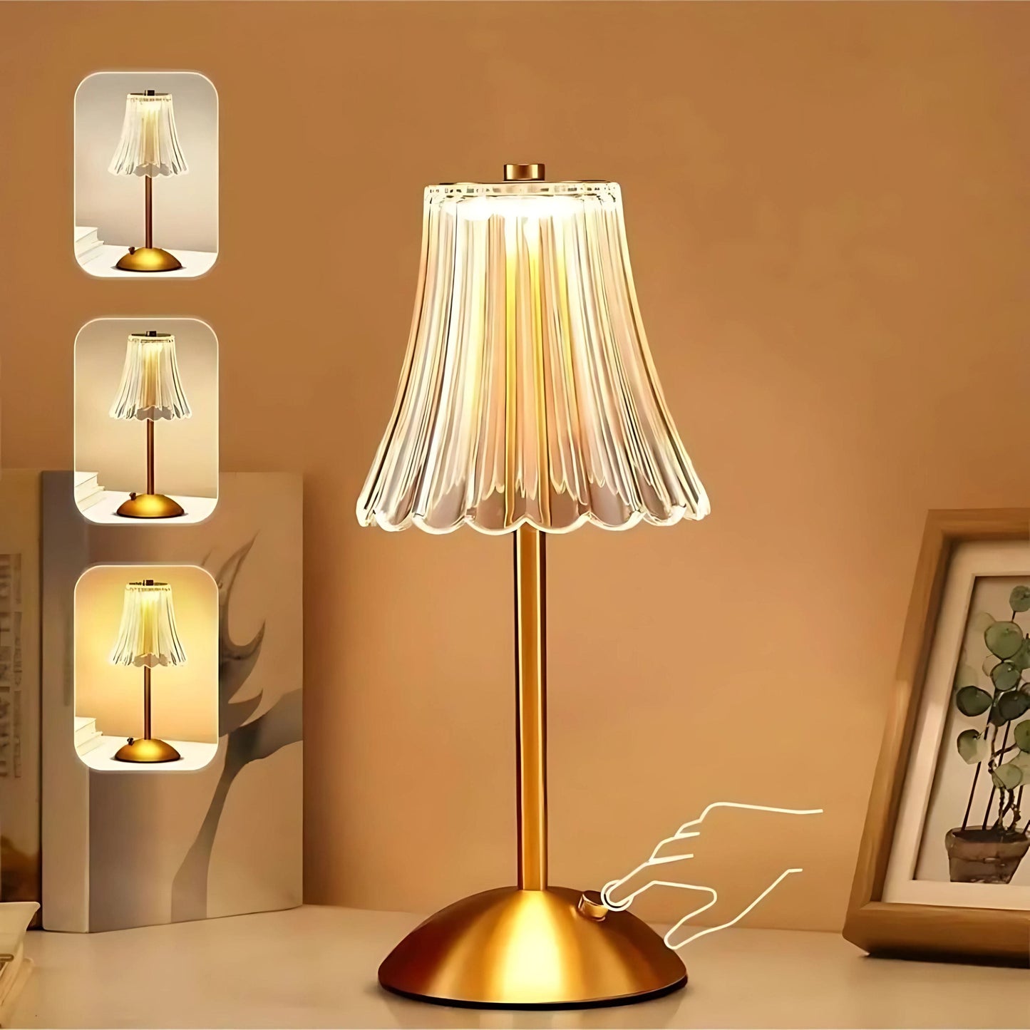 Lampe de chevet en Verre vintage