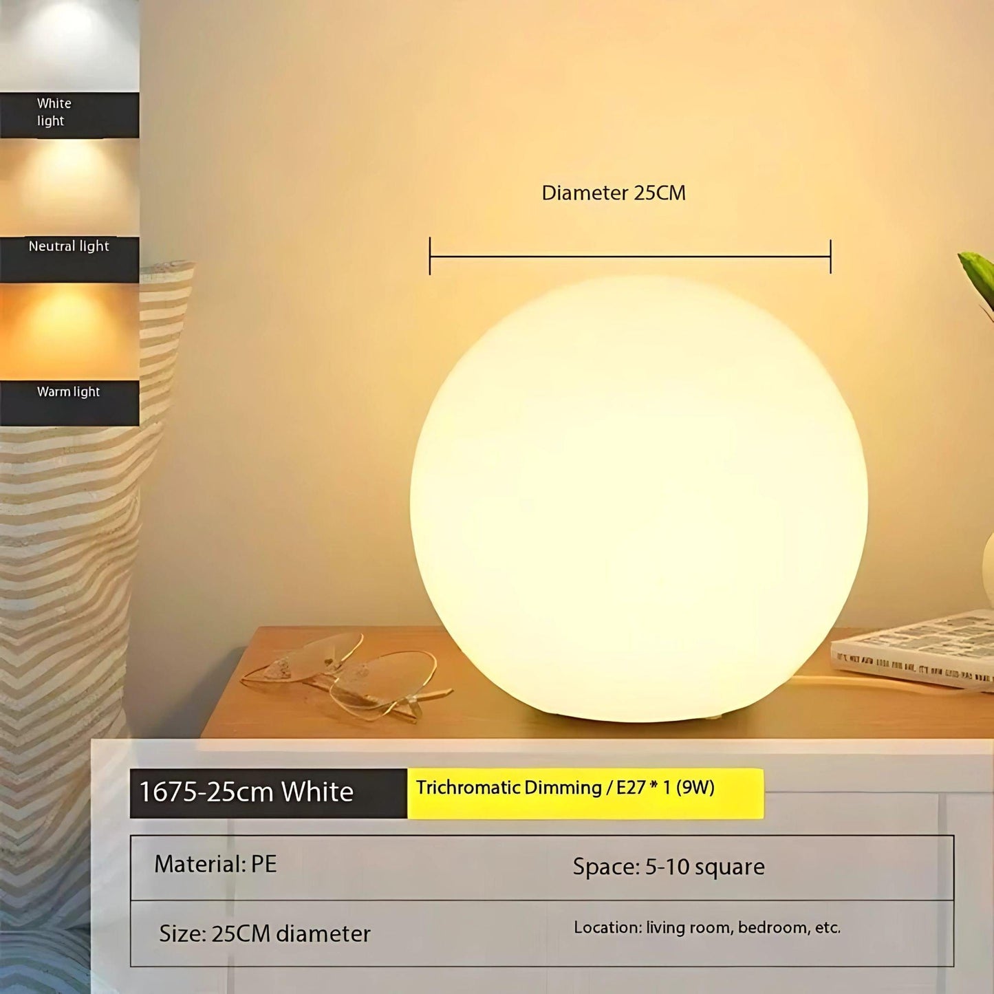 Lampe de chevet globe