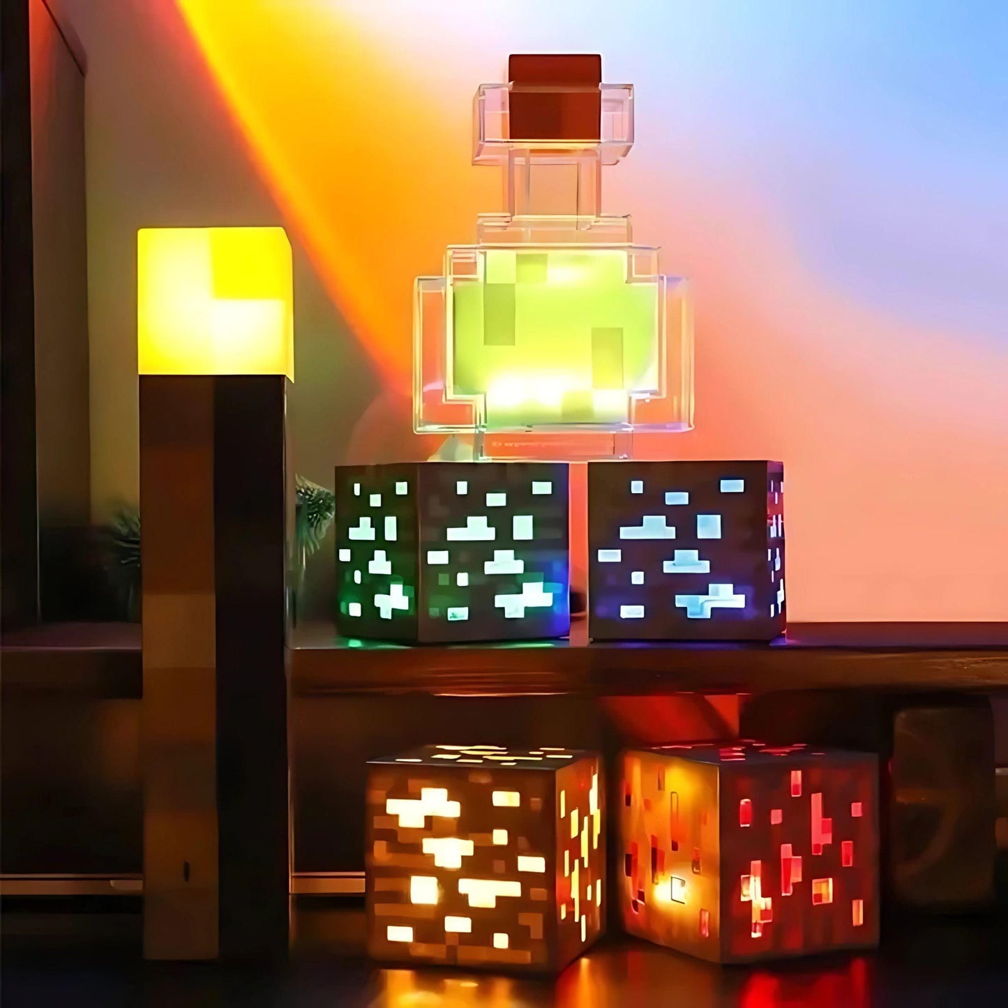 Lampe de chevet minecraft