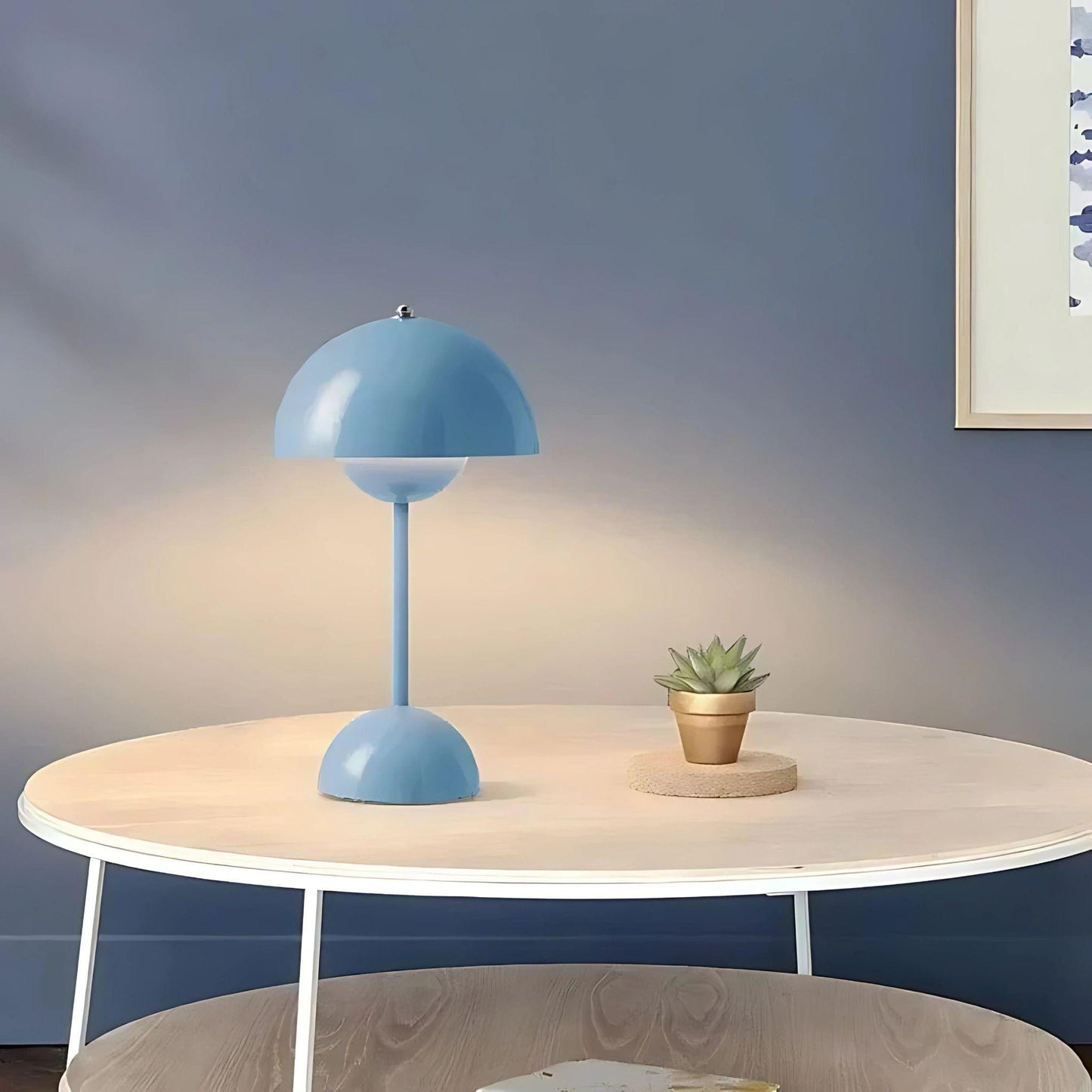 Lampe de chevet rétro chic Bleu