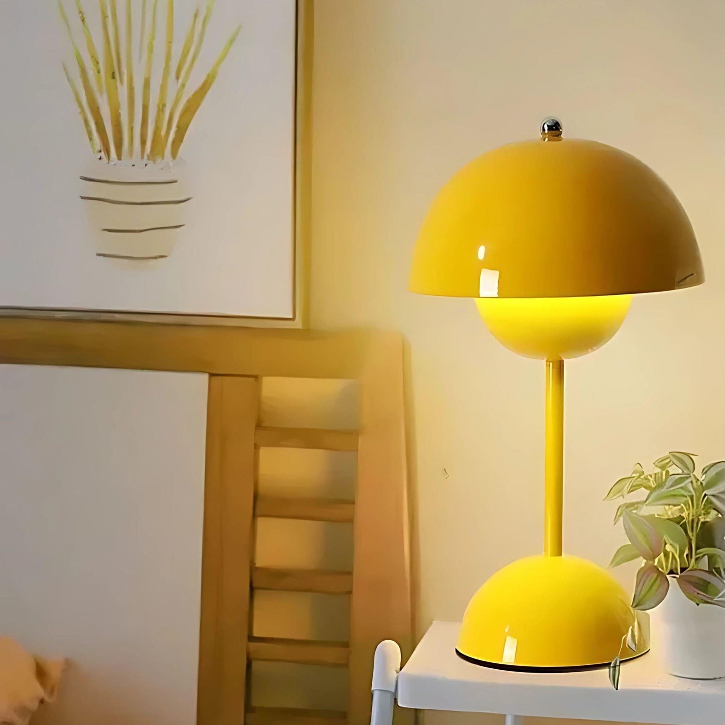 Lampe de chevet rétro chic Jaune