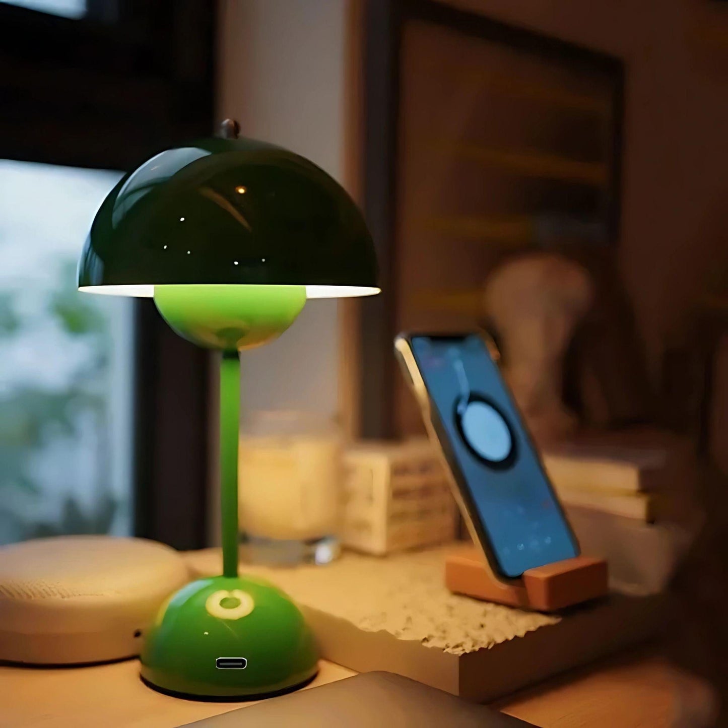 Lampe de chevet rétro chic Vert