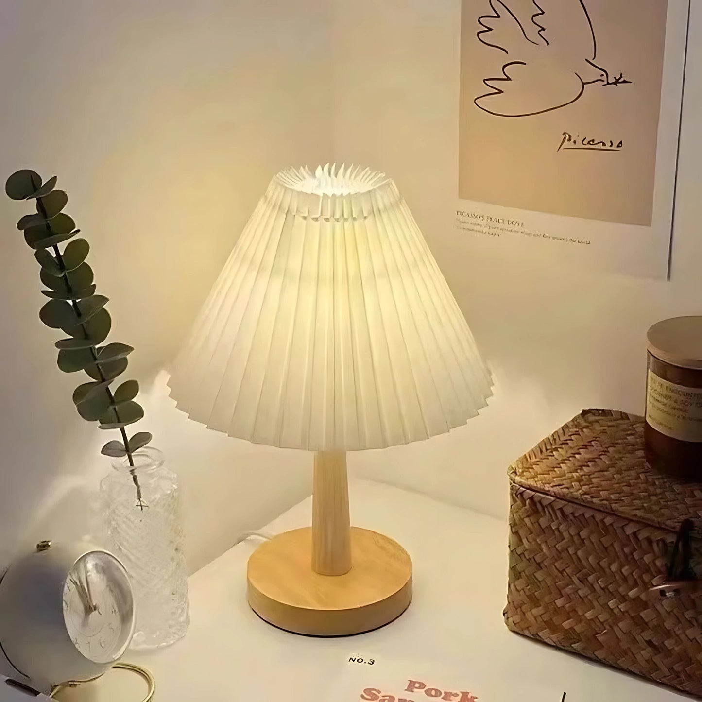 Lampe de chevet style Vintage Blanc