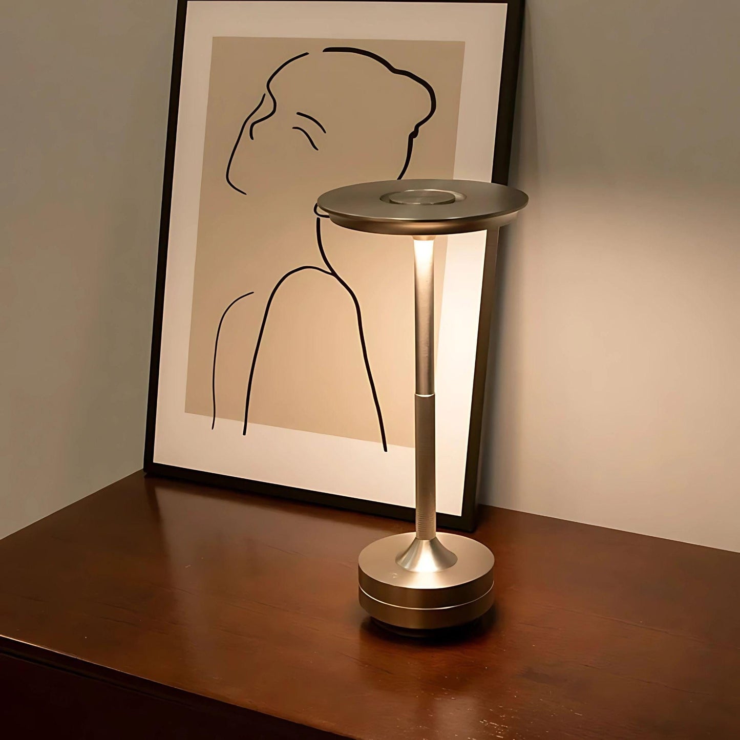 Lampe de chevet Tactile design Argenté