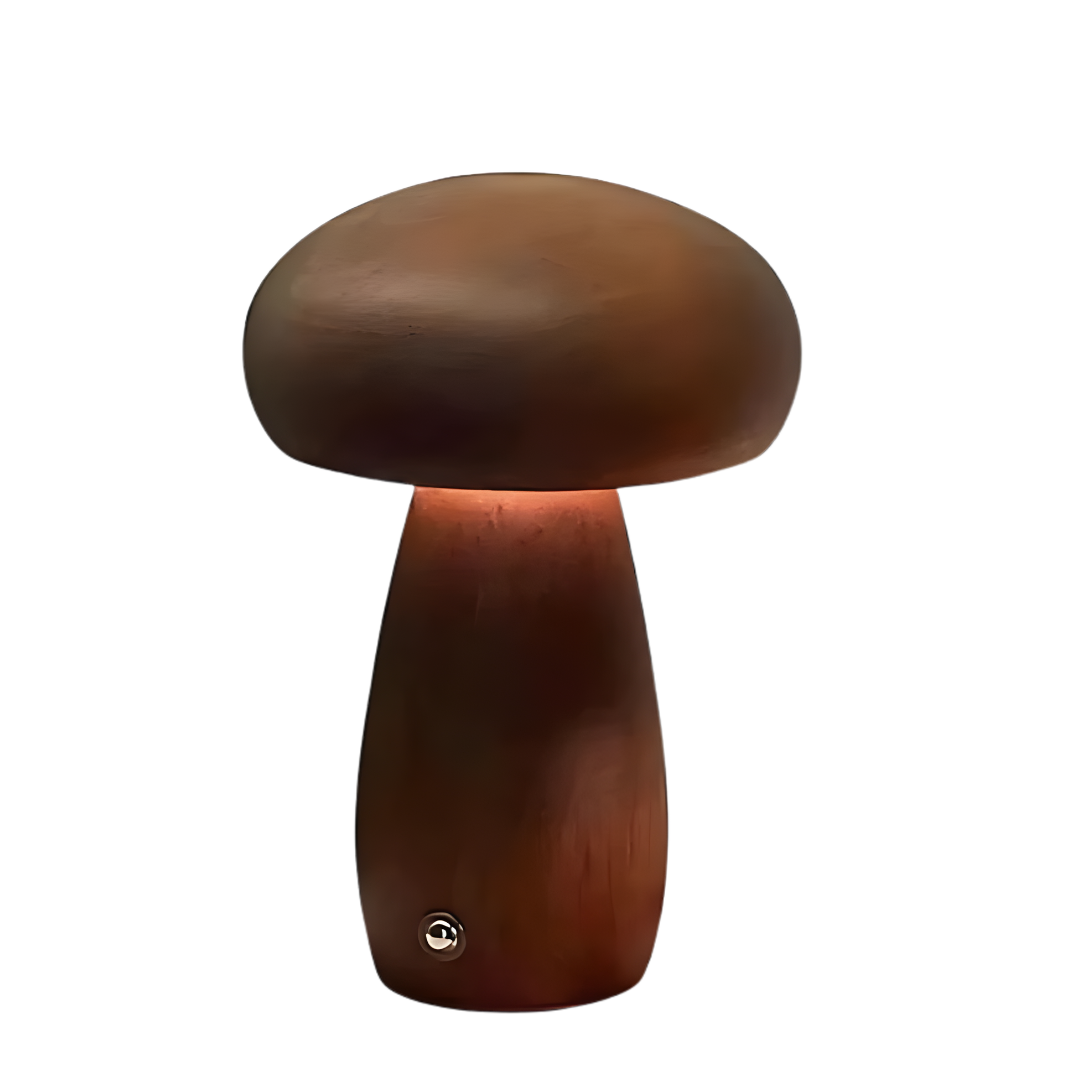 Lampe de chevet en bois design champignon IllumeNest