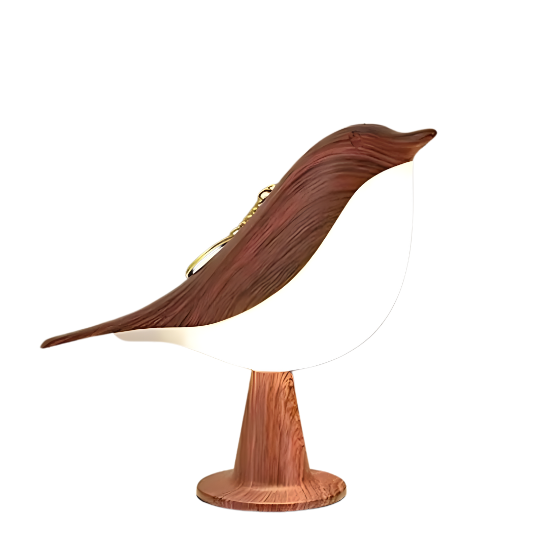 Lampe de chevet oiseau effet bois IllumeNest