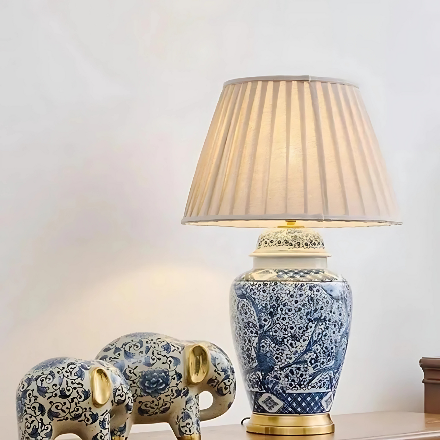 Lampe de chevet en céramique avec abat-jour