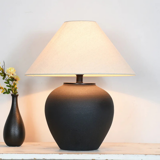 Lampe de chevet en céramique avec abat-jour