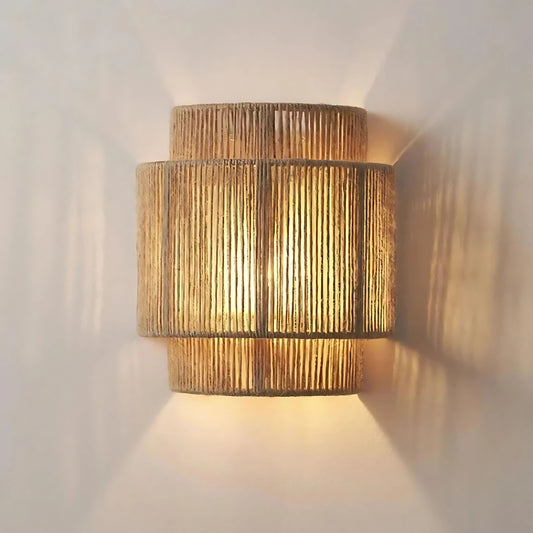 Lampe de chevet bambou rotin