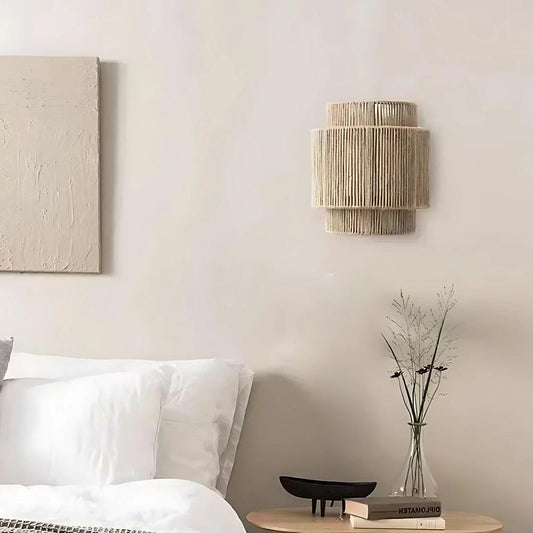 Lampe de chevet bambou rotin