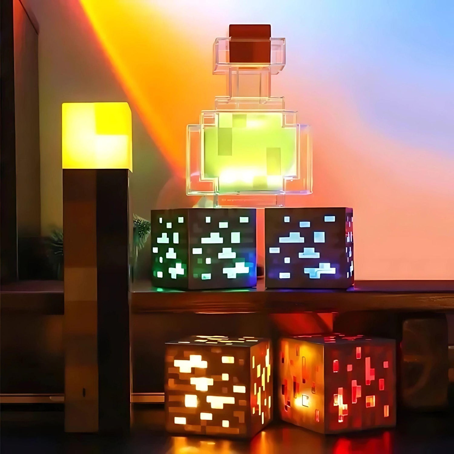 Lampe de chevet minecraft
